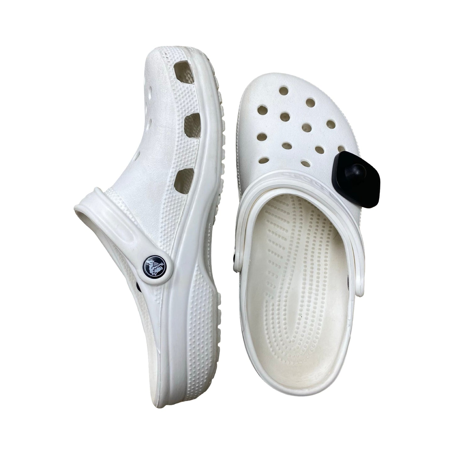 Sandals Flats By Crocs In White, Size:9