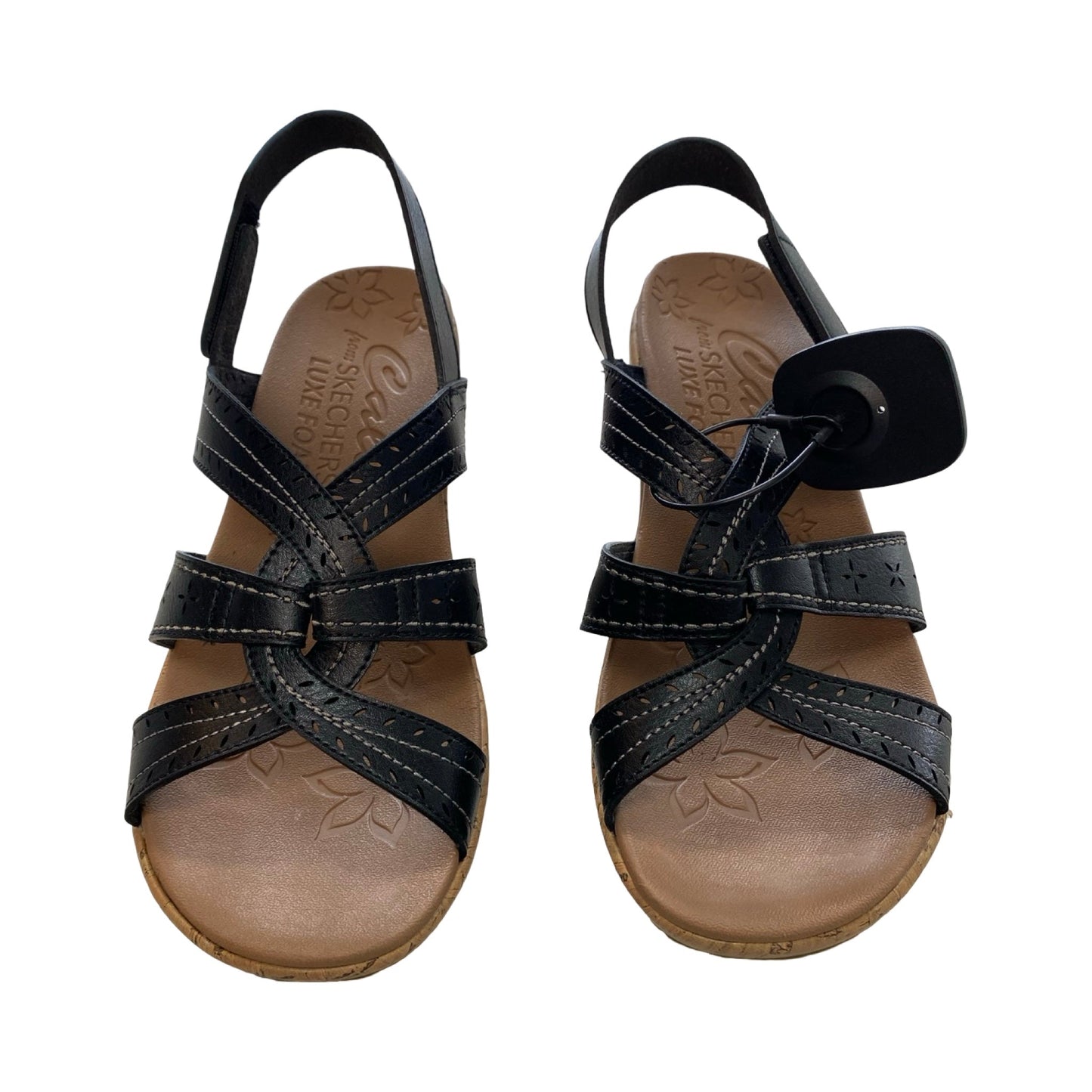 Sandals Heels Wedge By Skechers In Black, Size:8