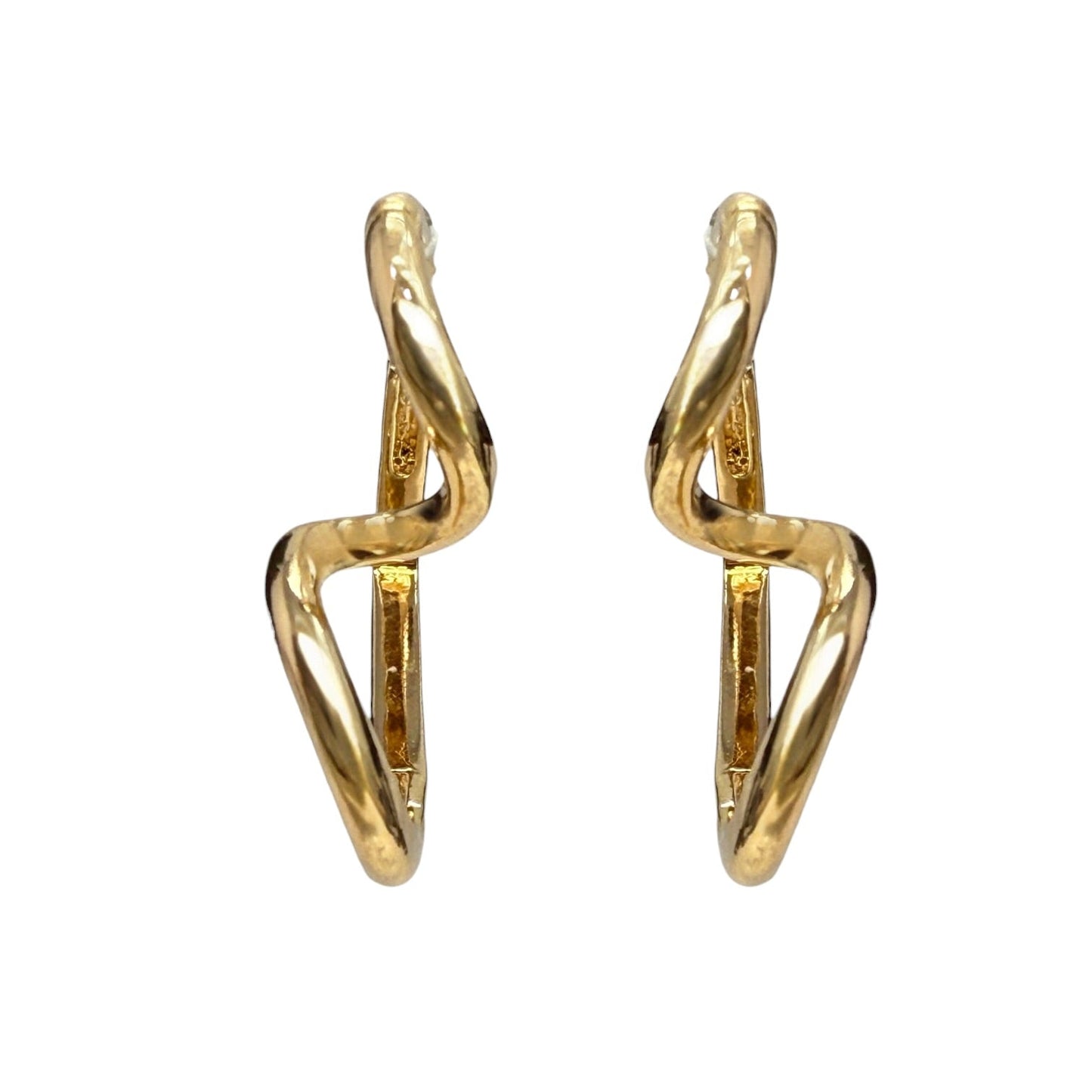 Gold Tone Heart Hoop Earrings