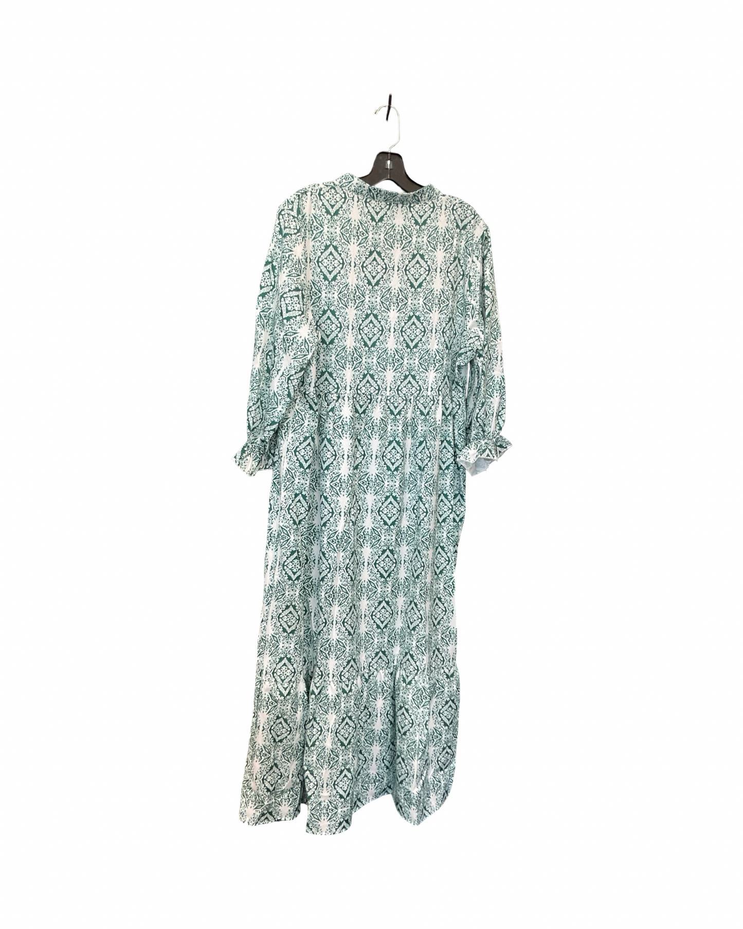 Dress Casual Maxi By Clothes Mentor In Green & White, Size:1X