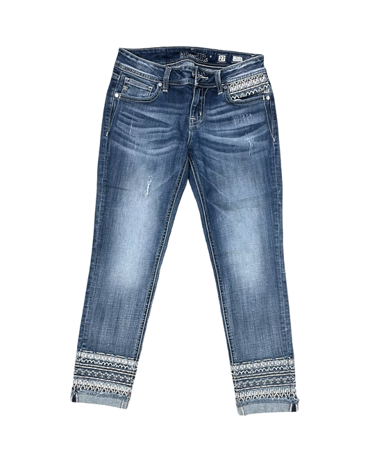 Jeans Skinny By Miss Me In Blue Denim, Size:4