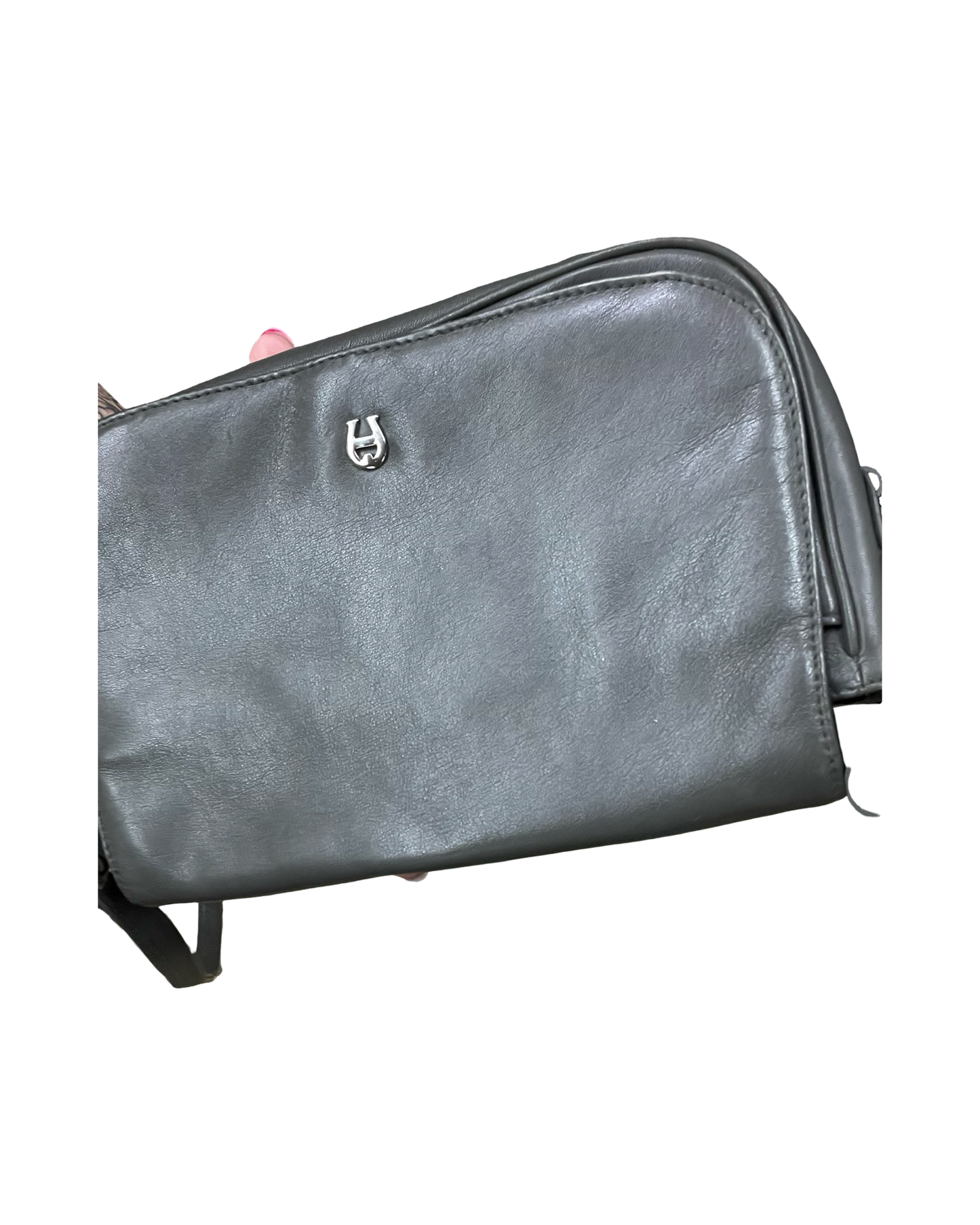 Crossbody Leather By Etienne Aigner In Grey, Size:Small