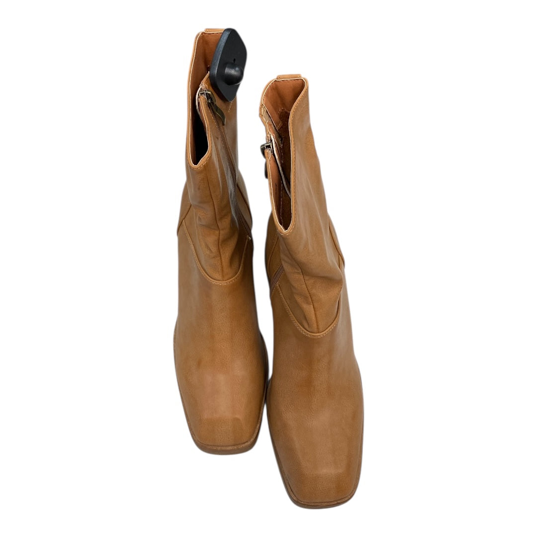 Boots Ankle Heels By BEAST FASHION In Tan, Size:11