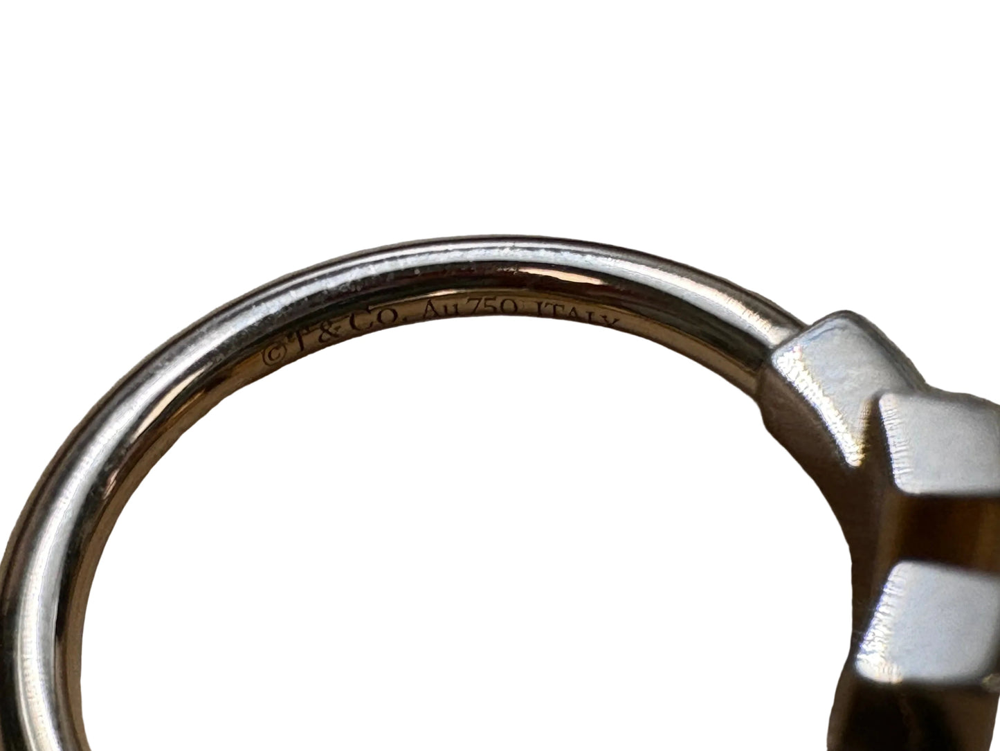 Tiffany & Company 18K Rose Gold T Wire Luxury Ring, Size: 7