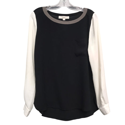 Top Ls By Loft In Black & Cream, Size:S