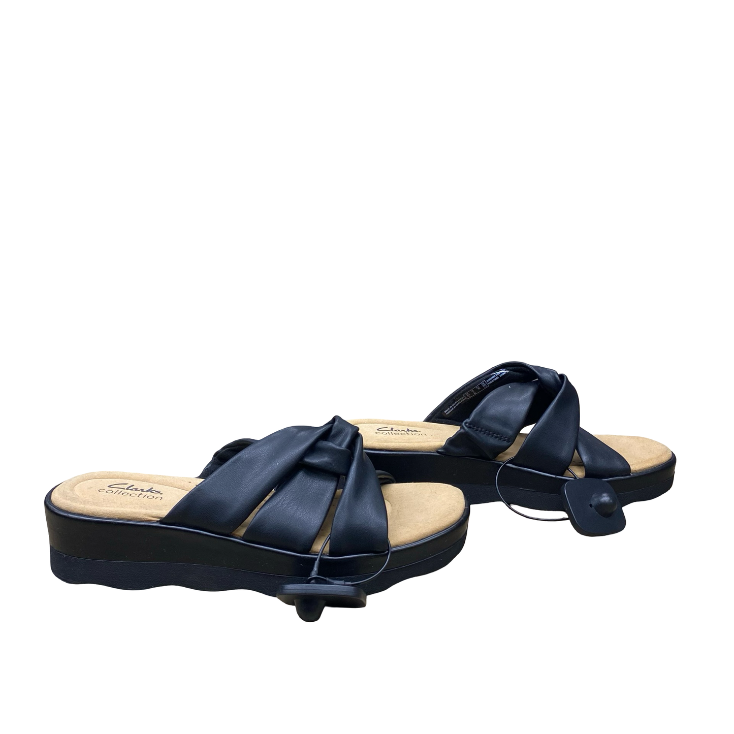 Sandals Heels Wedge By Clarks In Black, Size:9
