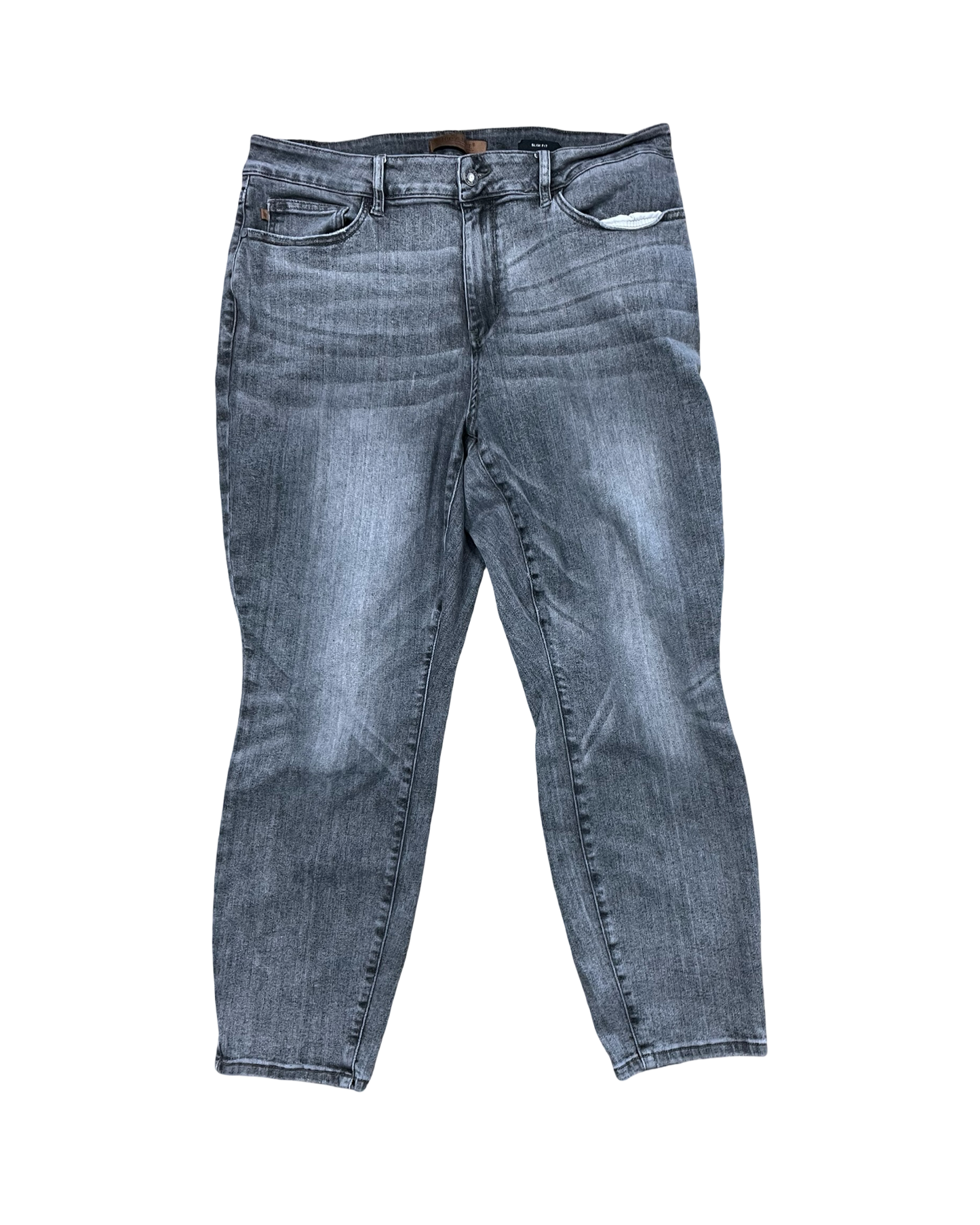 Jeans Straight By Judy Blue In Black Denim, Size:20