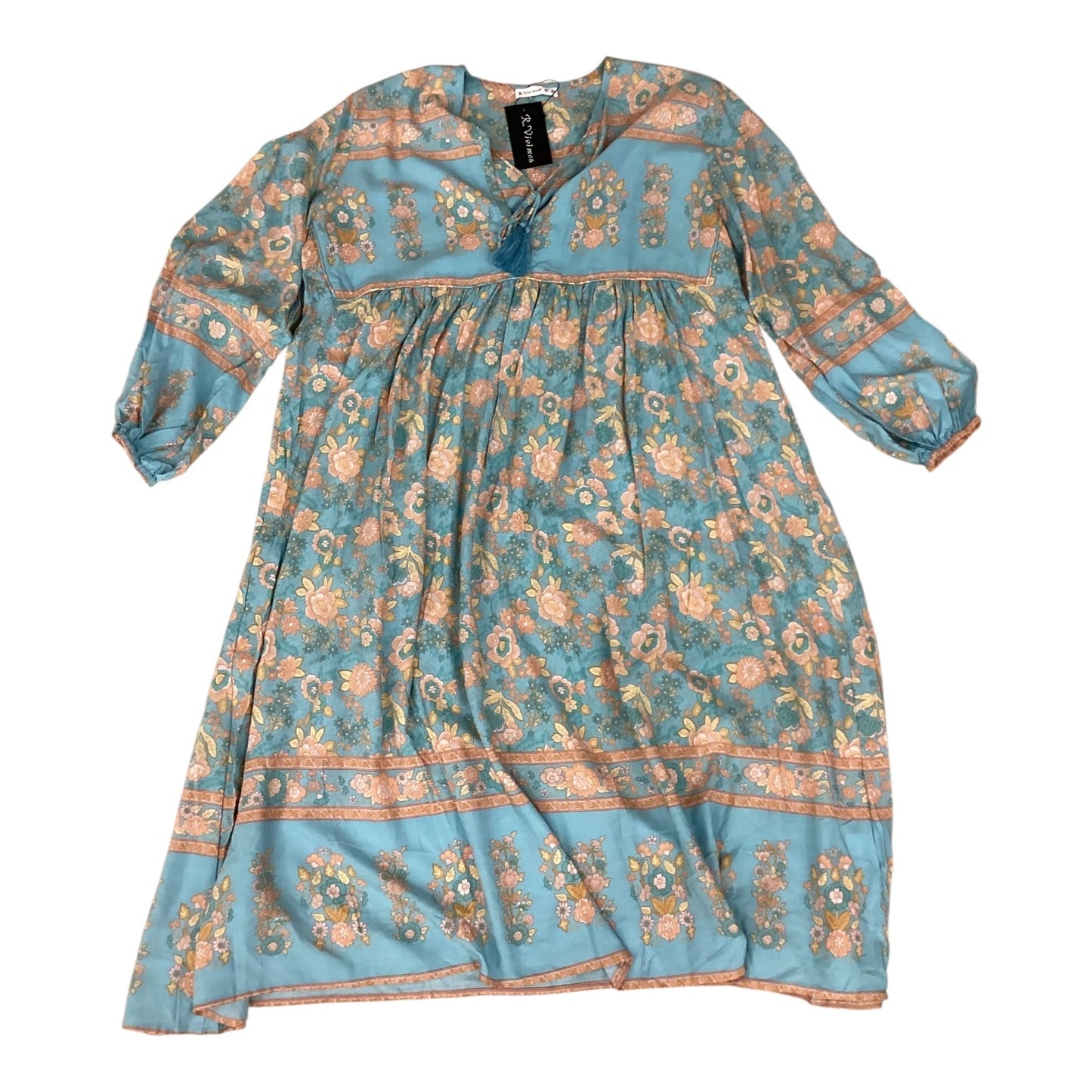 Dress Casual Maxi By Clothes Mentor In Blue & Orange, Size:Xl