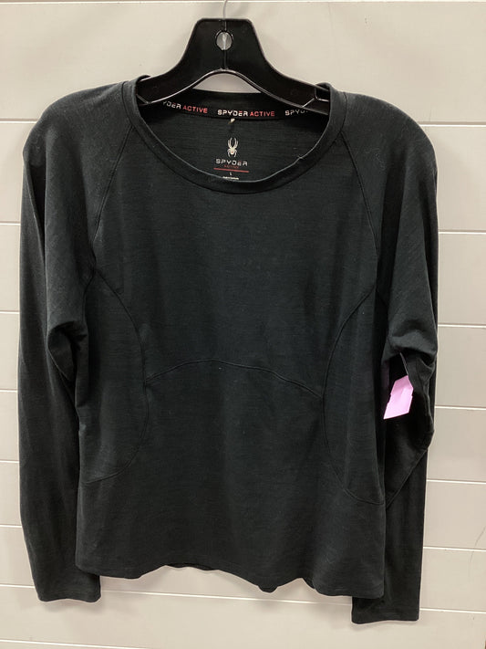 Athletic Top Ls Crewneck By Spyder In Black, Size:L