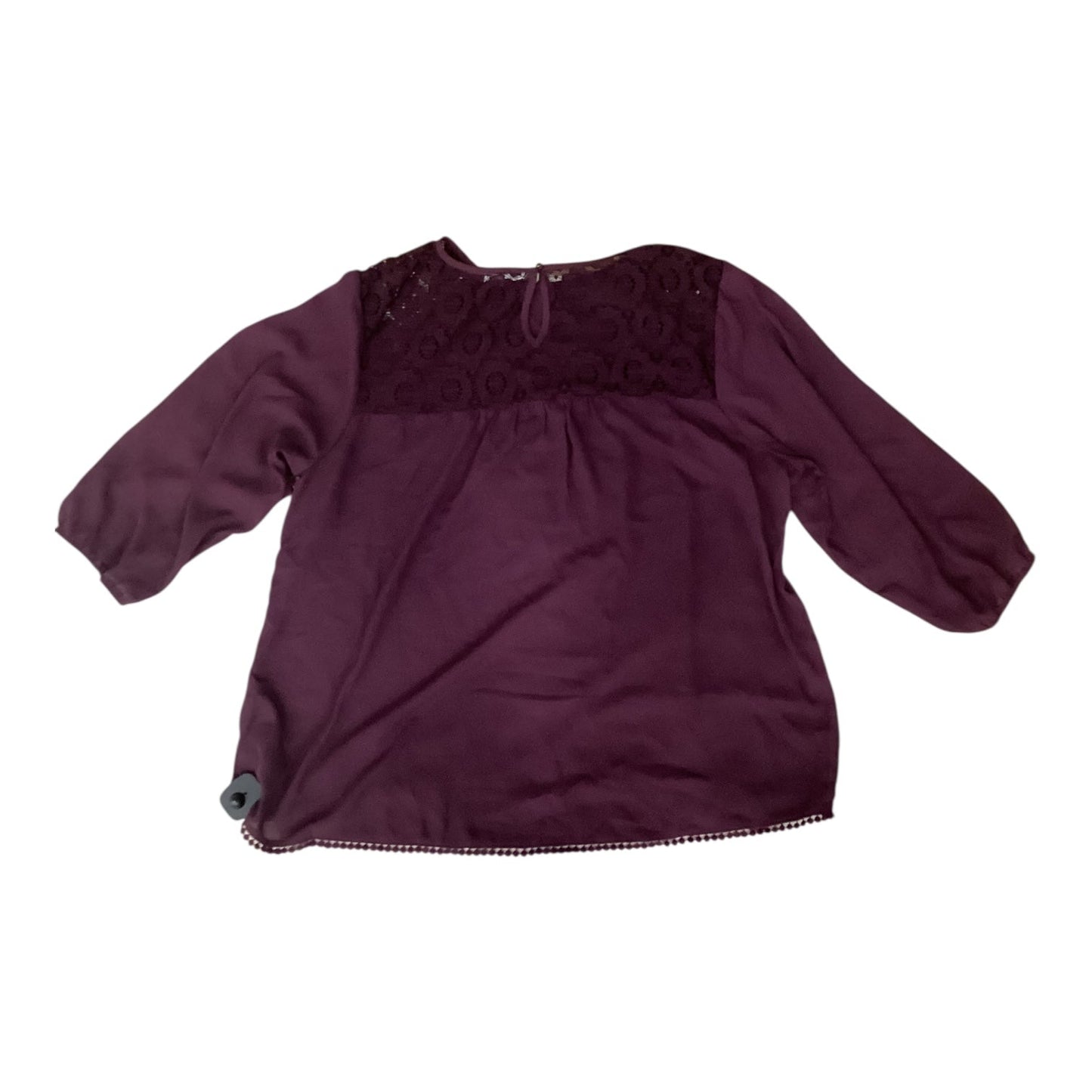 Blouse 3/4 Sleeve By Maurices In Purple, Size:2X