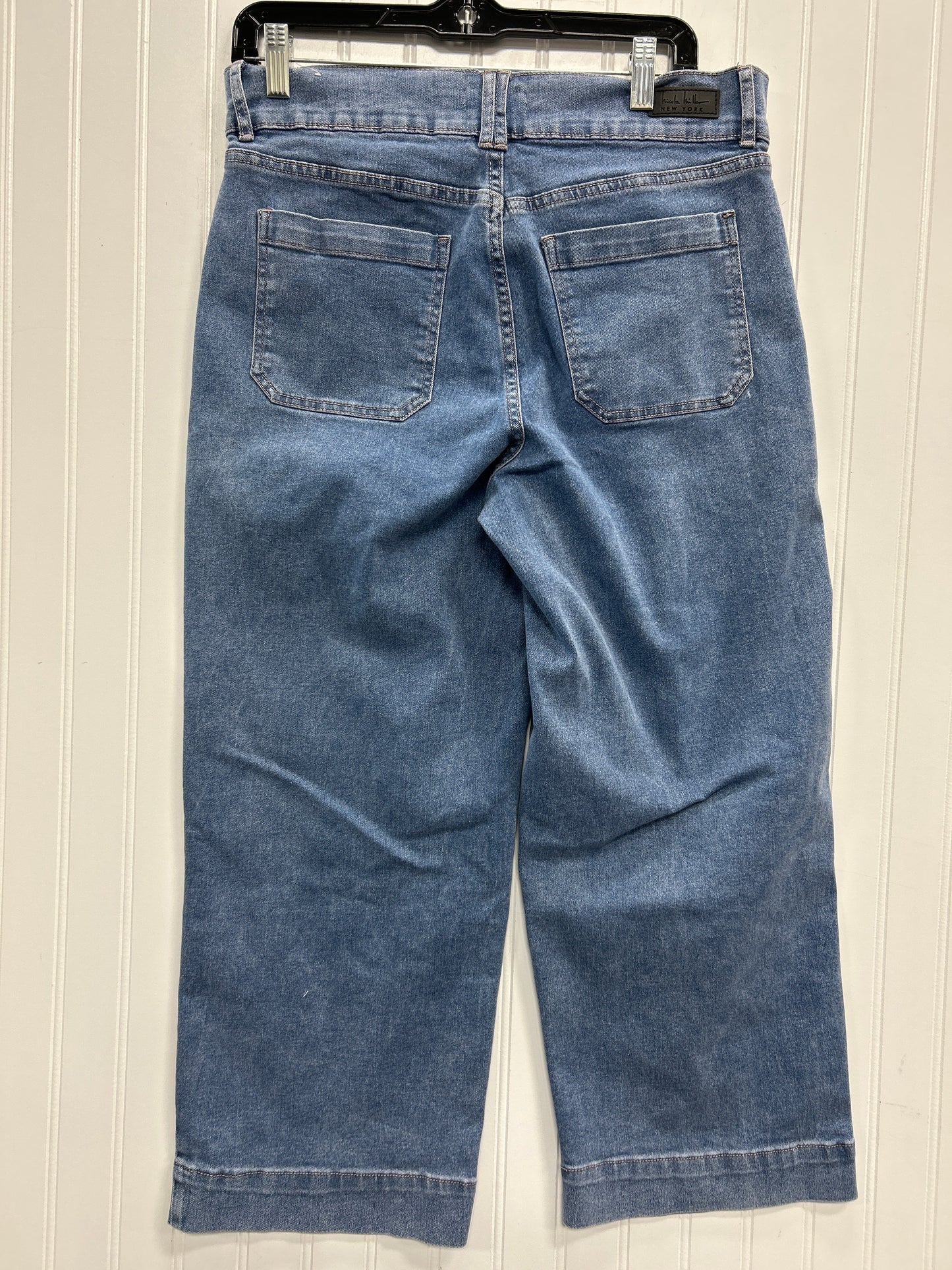 Jeans Wide Leg By Nicole By Nicole Miller In Blue Denim, Size:8