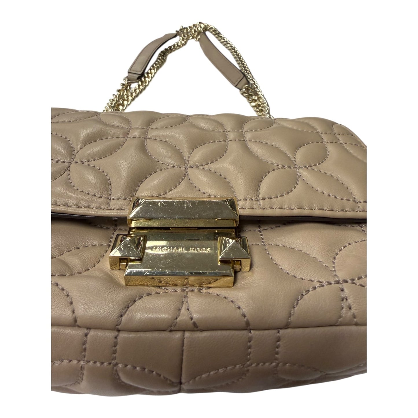 Crossbody Designer By Michael Kors In Beige, Size:Small