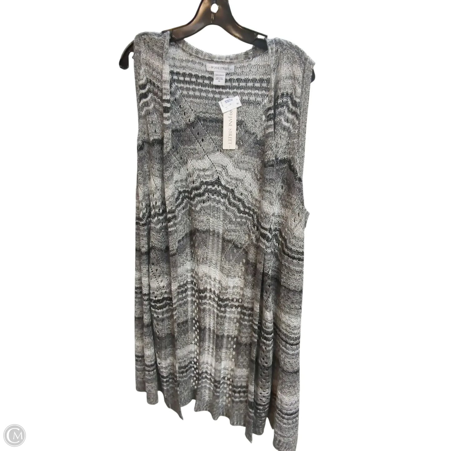 Cardigan By Clothes Mentor In Black & White, Size: 3x