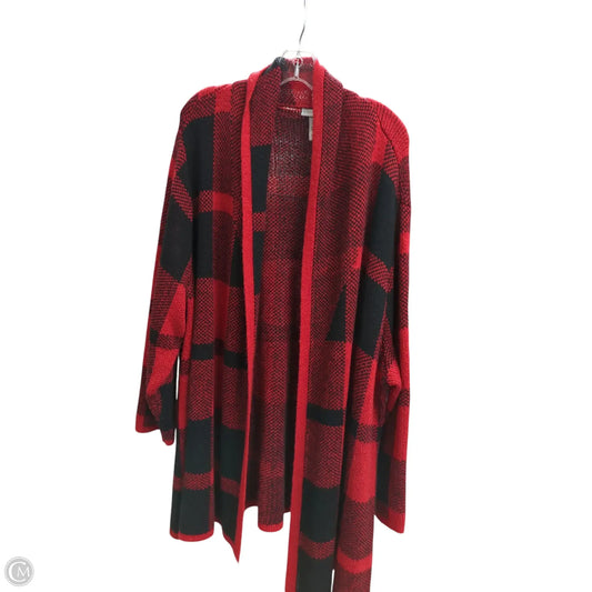 Cardigan By Catherines In Black & Red, Size: 3x