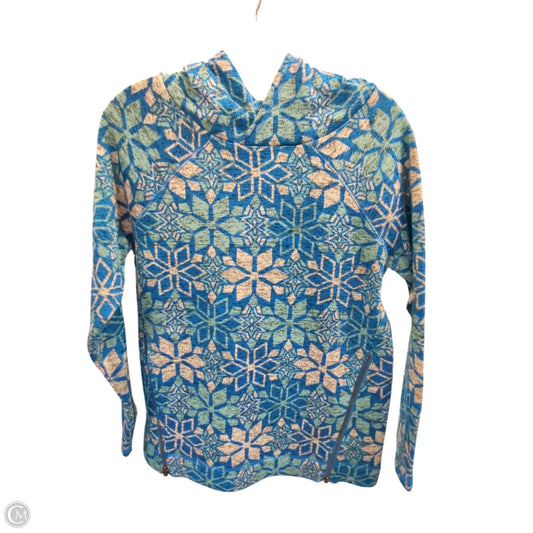 Sweatshirt Hoodie By Talbots In Blue & White, Size: S