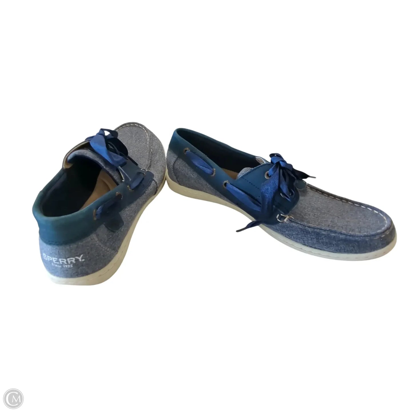 Shoes Flats By Sperry In Blue Denim, Size: 10