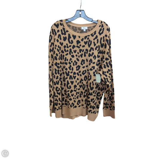 Sweater By Kim Rogers In Leopard Print, Size: 2x
