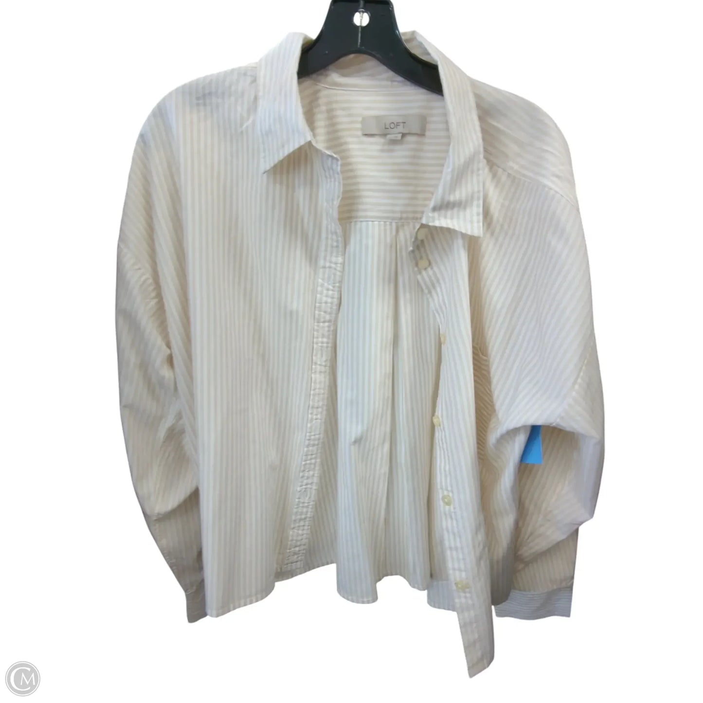 Blouse Long Sleeve By Loft In Striped Pattern, Size: Xl