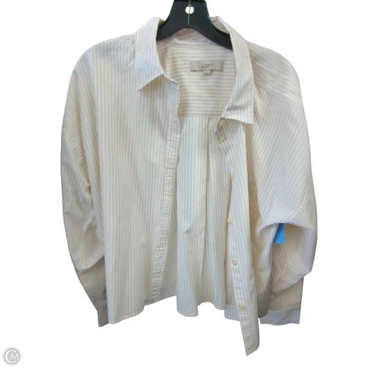 Blouse Long Sleeve By Loft In Striped Pattern, Size: Xl