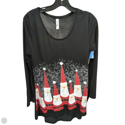 Tunic Long Sleeve By Clothes Mentor In Black, Size: S