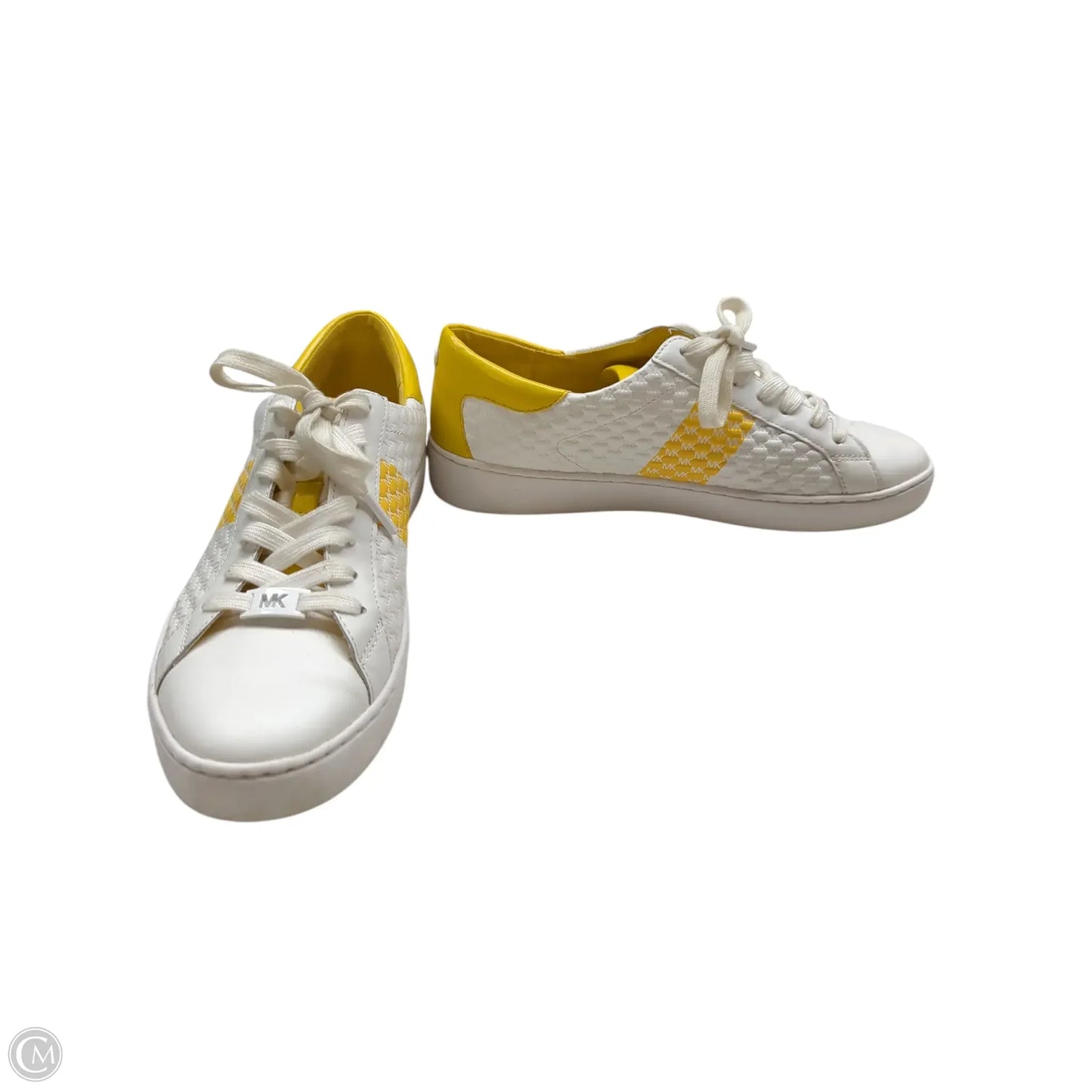 Shoes Sneakers By Michael By Michael Kors In White & Yellow, Size: 10