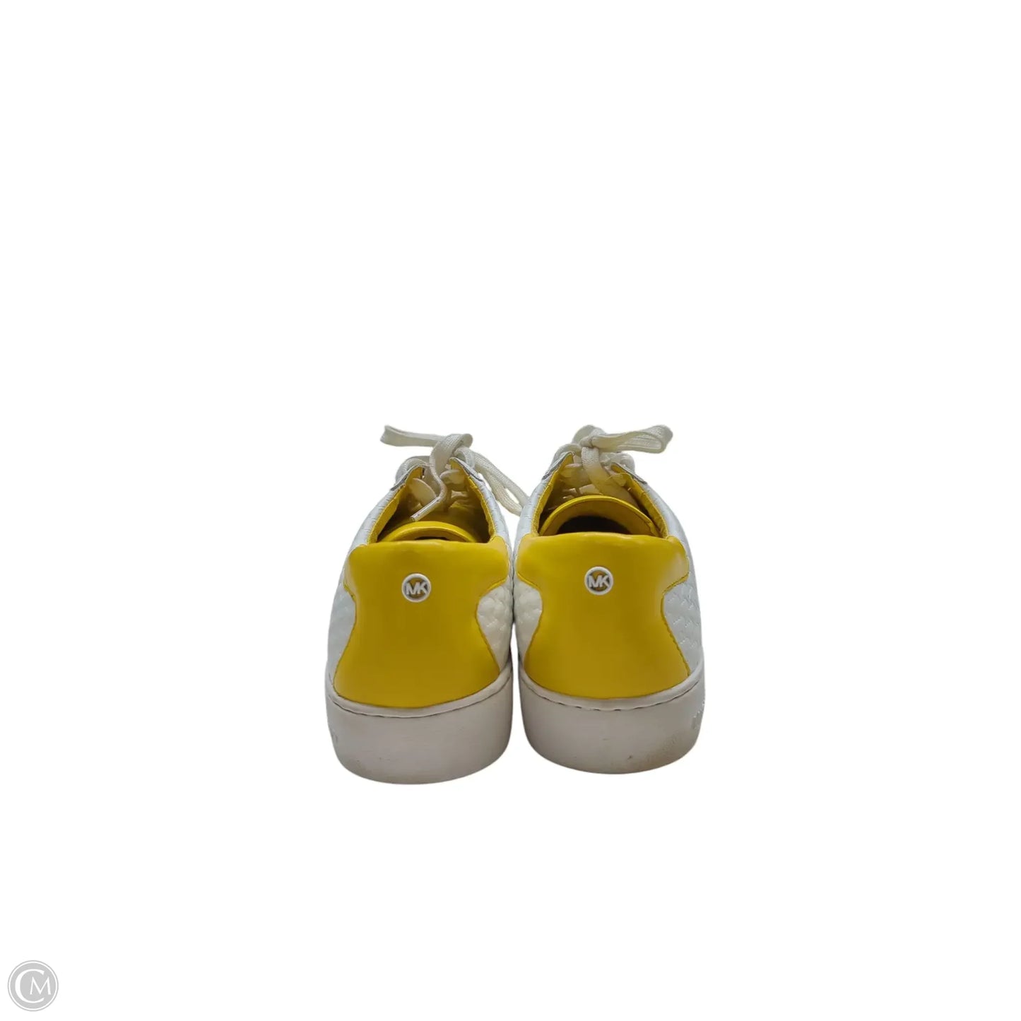Shoes Sneakers By Michael By Michael Kors In White & Yellow, Size: 10
