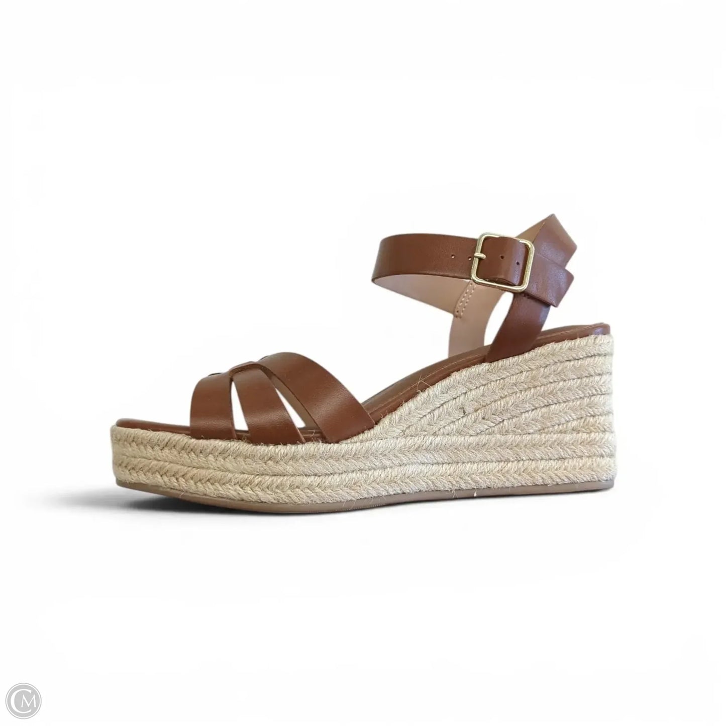 Sandals Heels Wedge By Time And Tru In Brown, Size: 8