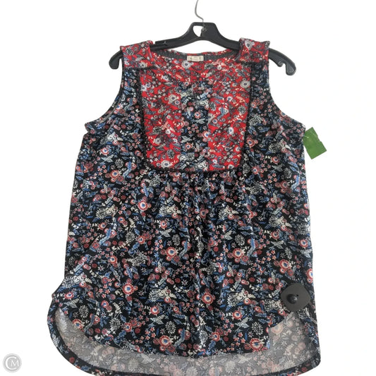 Top Sleeveless By Westport In Blue Red & White, Size: Xs