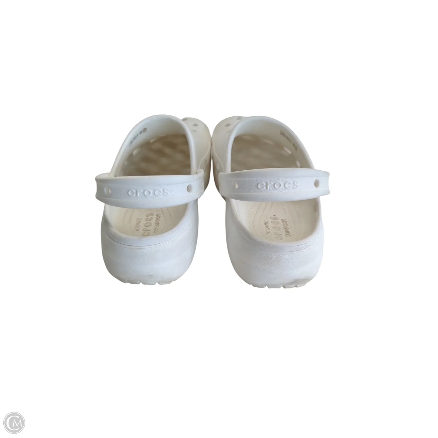Shoes Flats By Crocs In White, Size: 8
