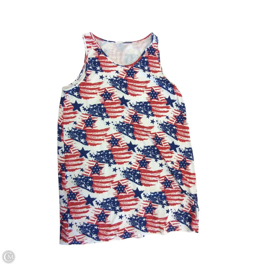 Tunic Sleeveless By Clothes Mentor In Blue Red & White, Size: Xl