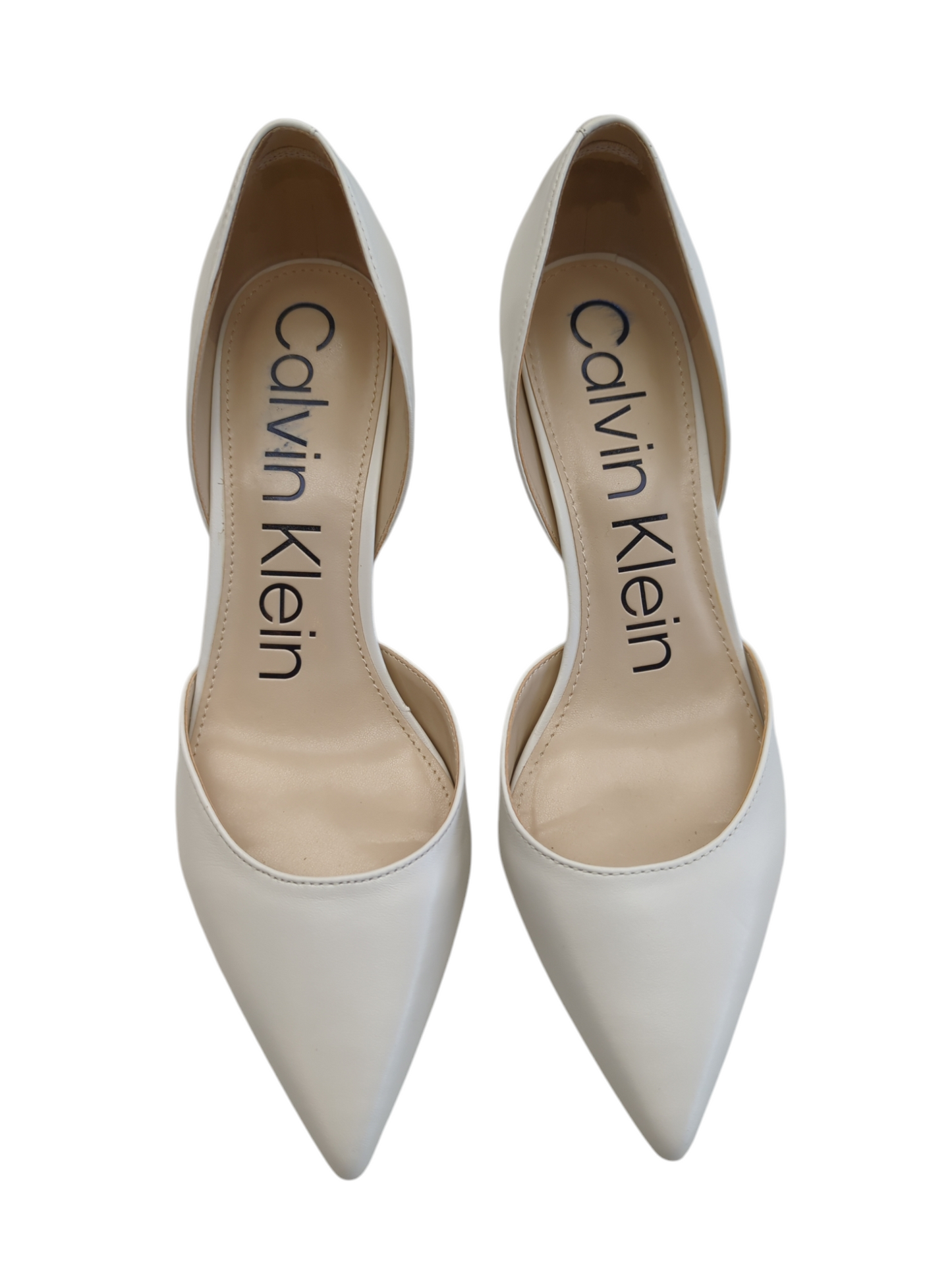 Shoes Heels Stiletto By Calvin Klein In White, Size: 8.5