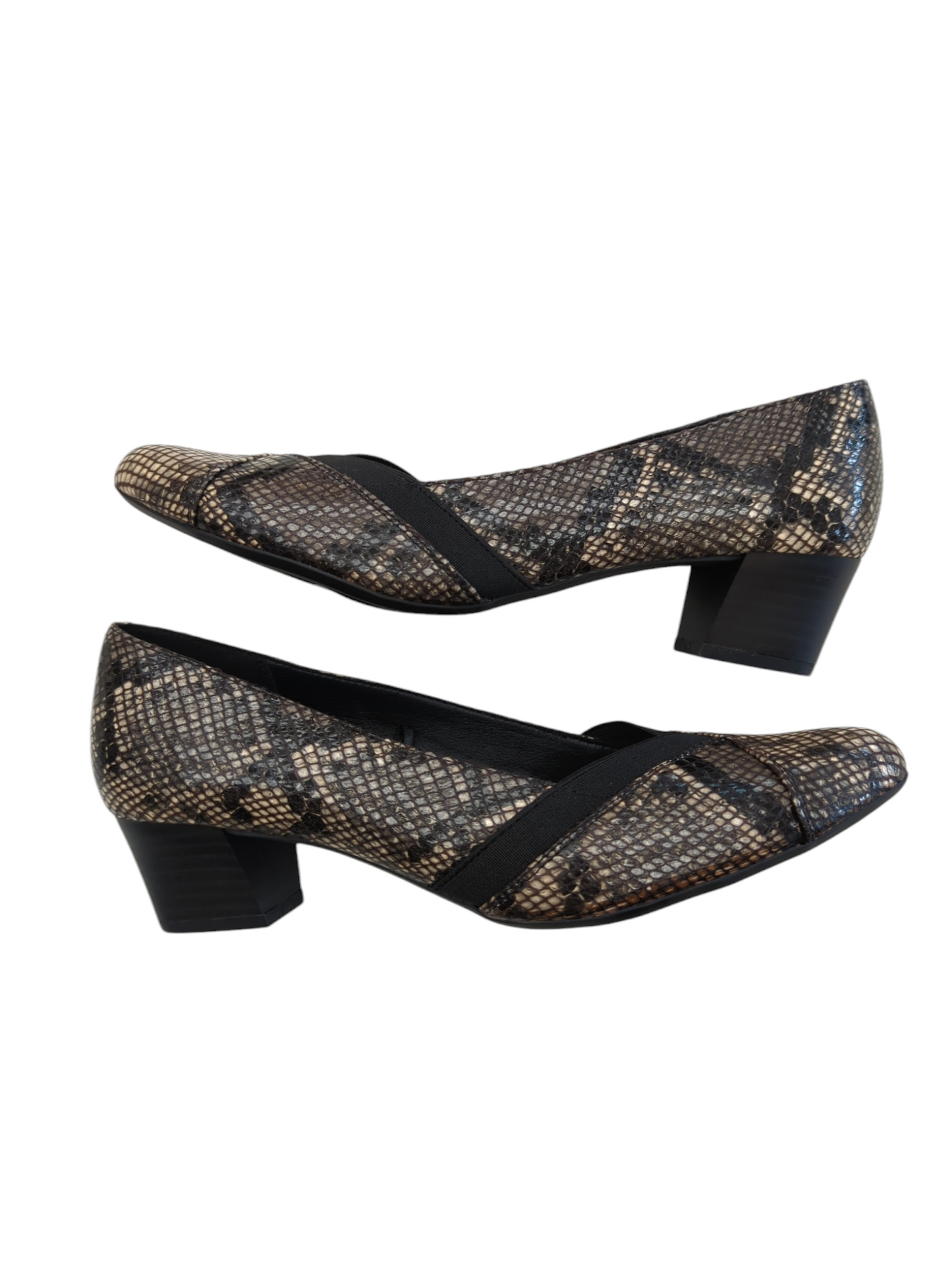 Shoes Heels Block By Kim Rogers In Snakeskin Print, Size: 8.5
