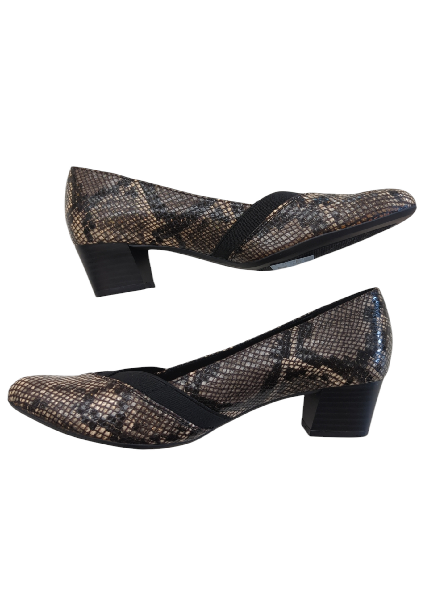 Shoes Heels Block By Kim Rogers In Snakeskin Print, Size: 8.5