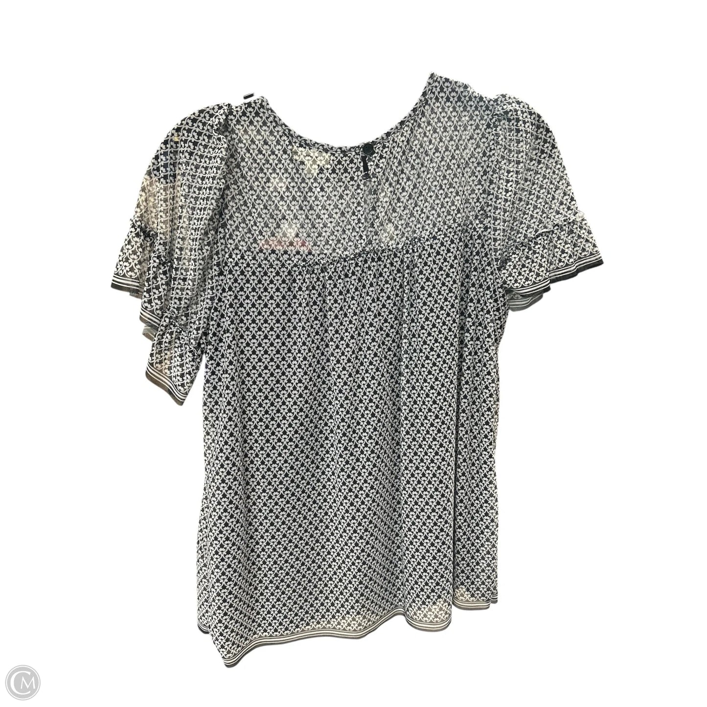 Top Short Sleeve By Max Studio In Blue & White, Size: S