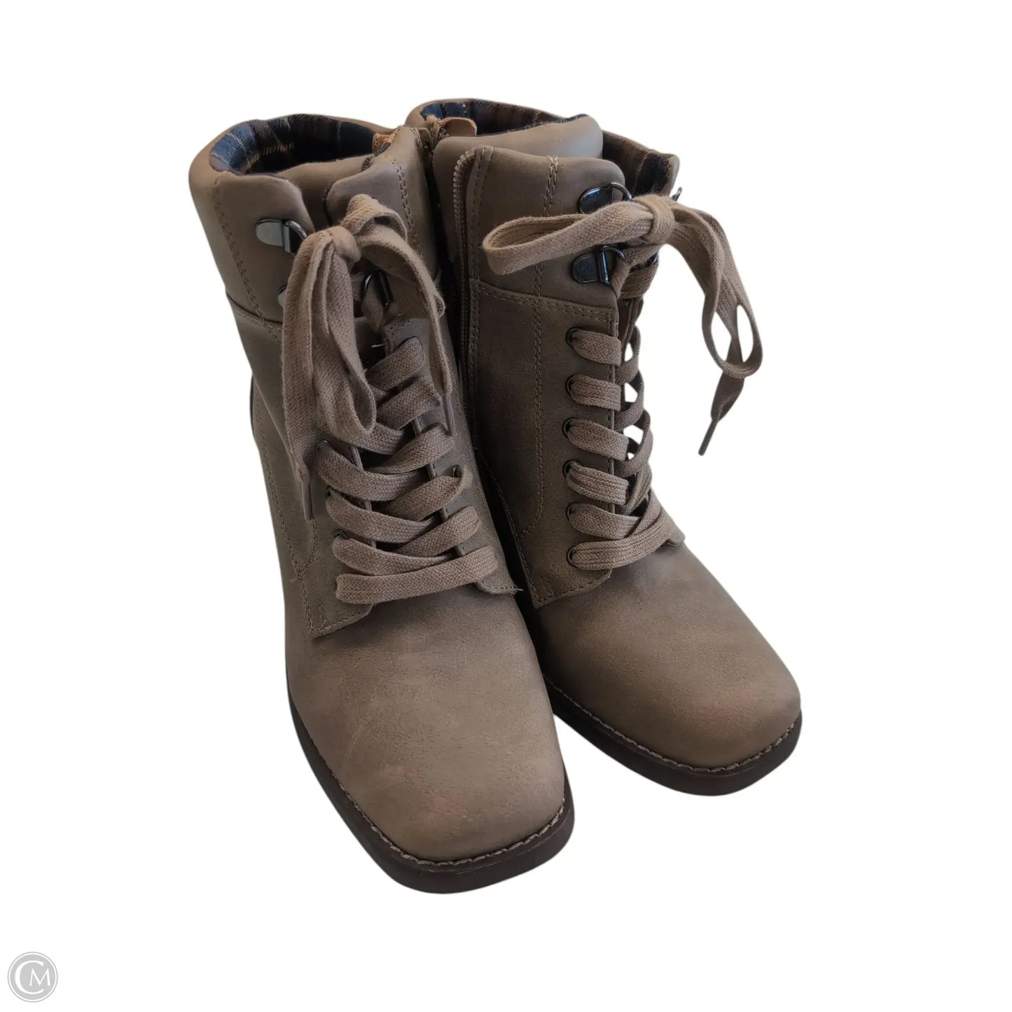 Boots Ankle Heels By Crown Vintage In Brown, Size: 7.5