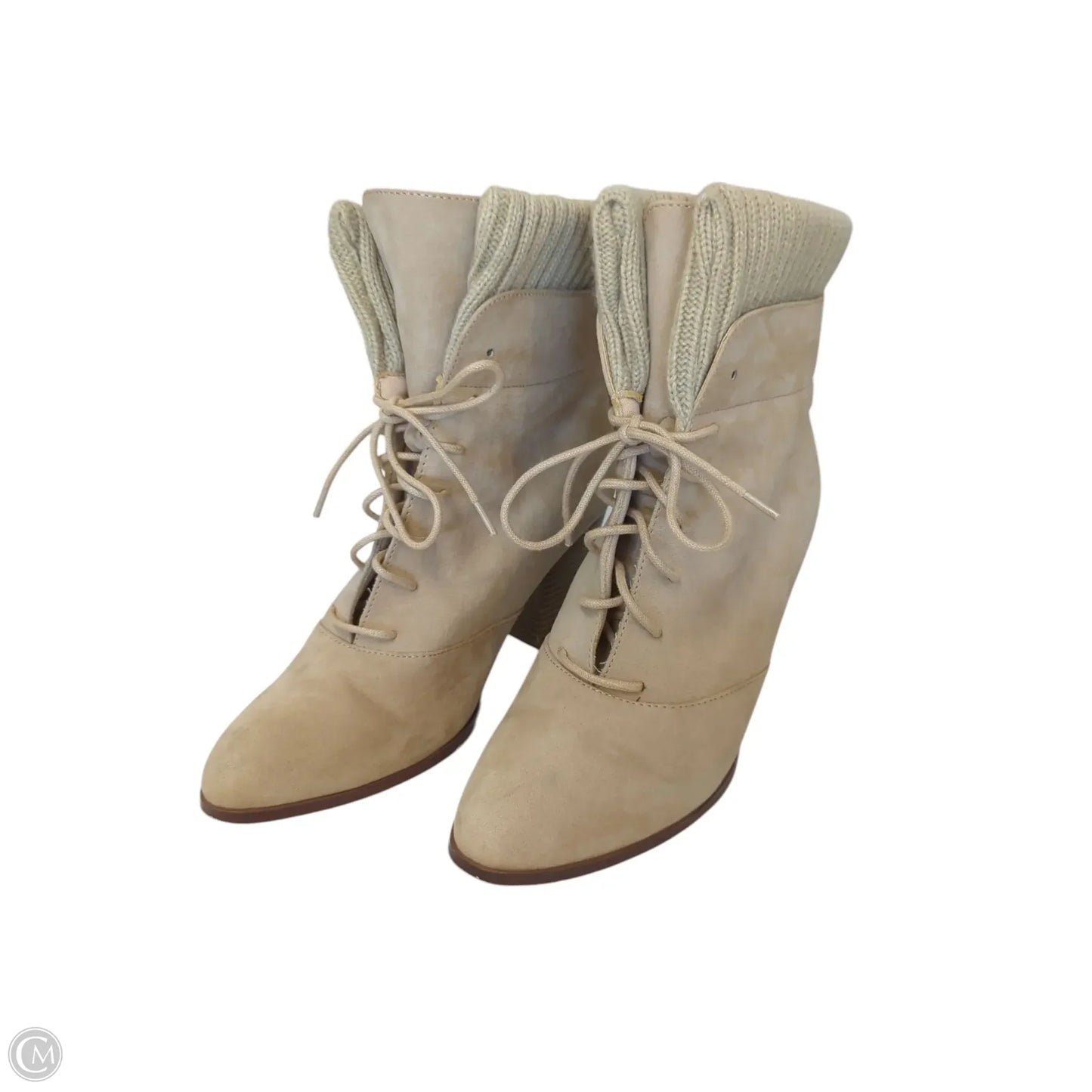 Boots Ankle Heels By Just Fab In Tan, Size: 10