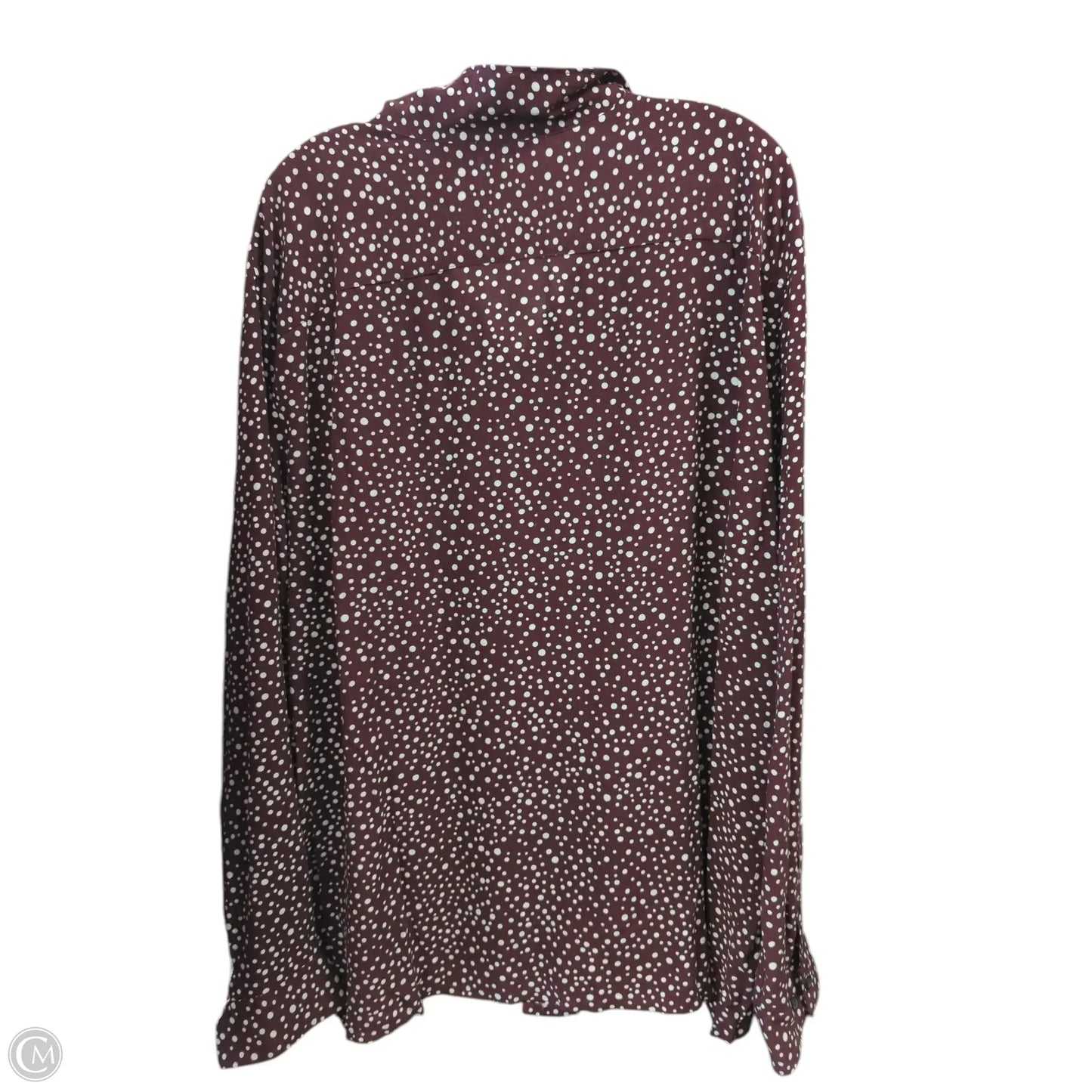 Blouse Long Sleeve By Express In Polkadot Pattern, Size: Xxl