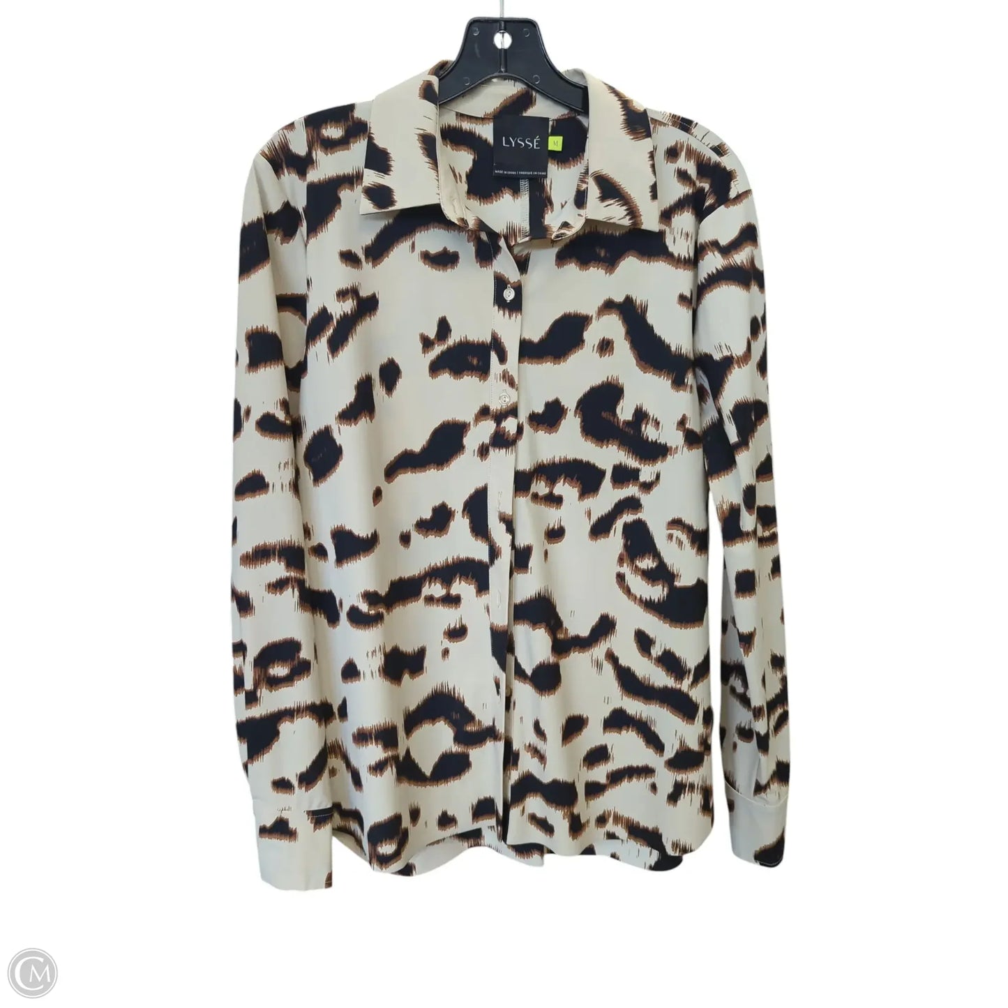 Blouse Long Sleeve By Lysse In Leopard Print, Size: M
