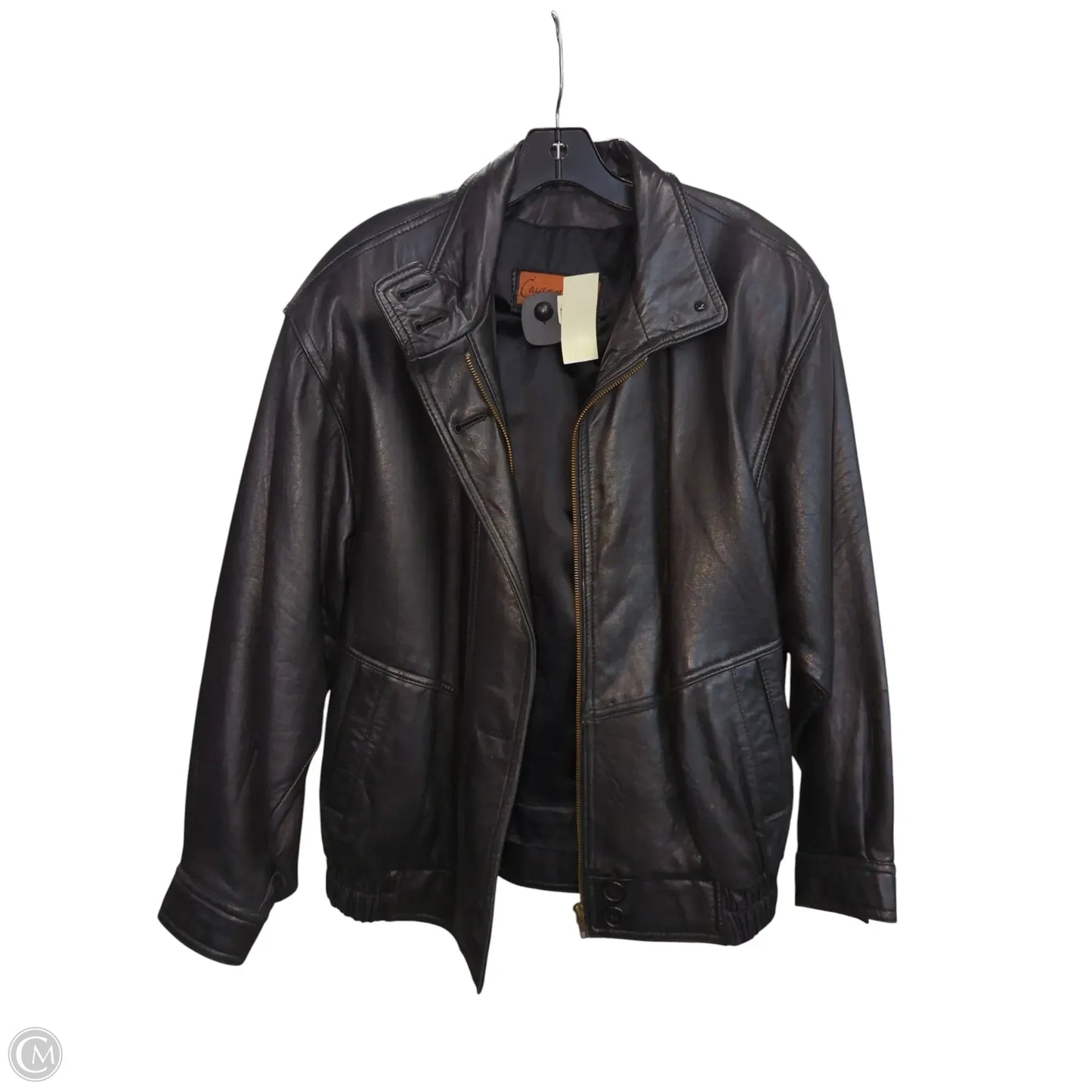 Jacket Leather By Clothes Mentor In Black, Size: M