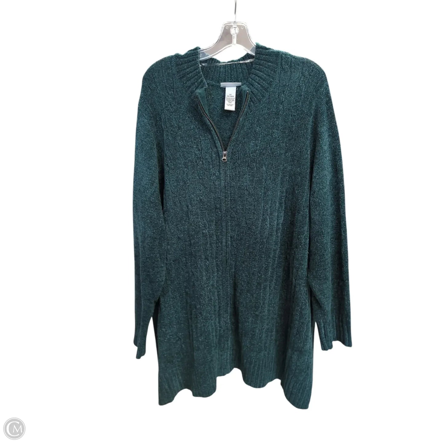 Cardigan By Catherines In Green, Size: 3x