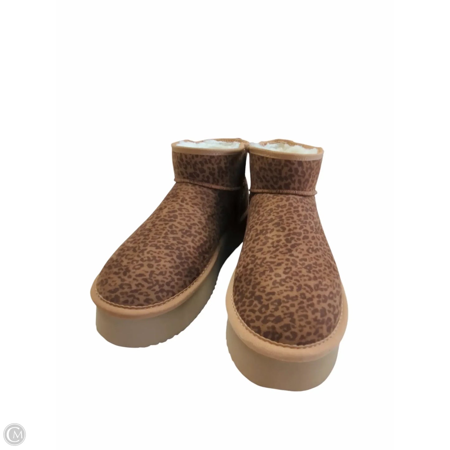 Boots Ankle Flats By Clothes Mentor In Animal Print, Size: 10