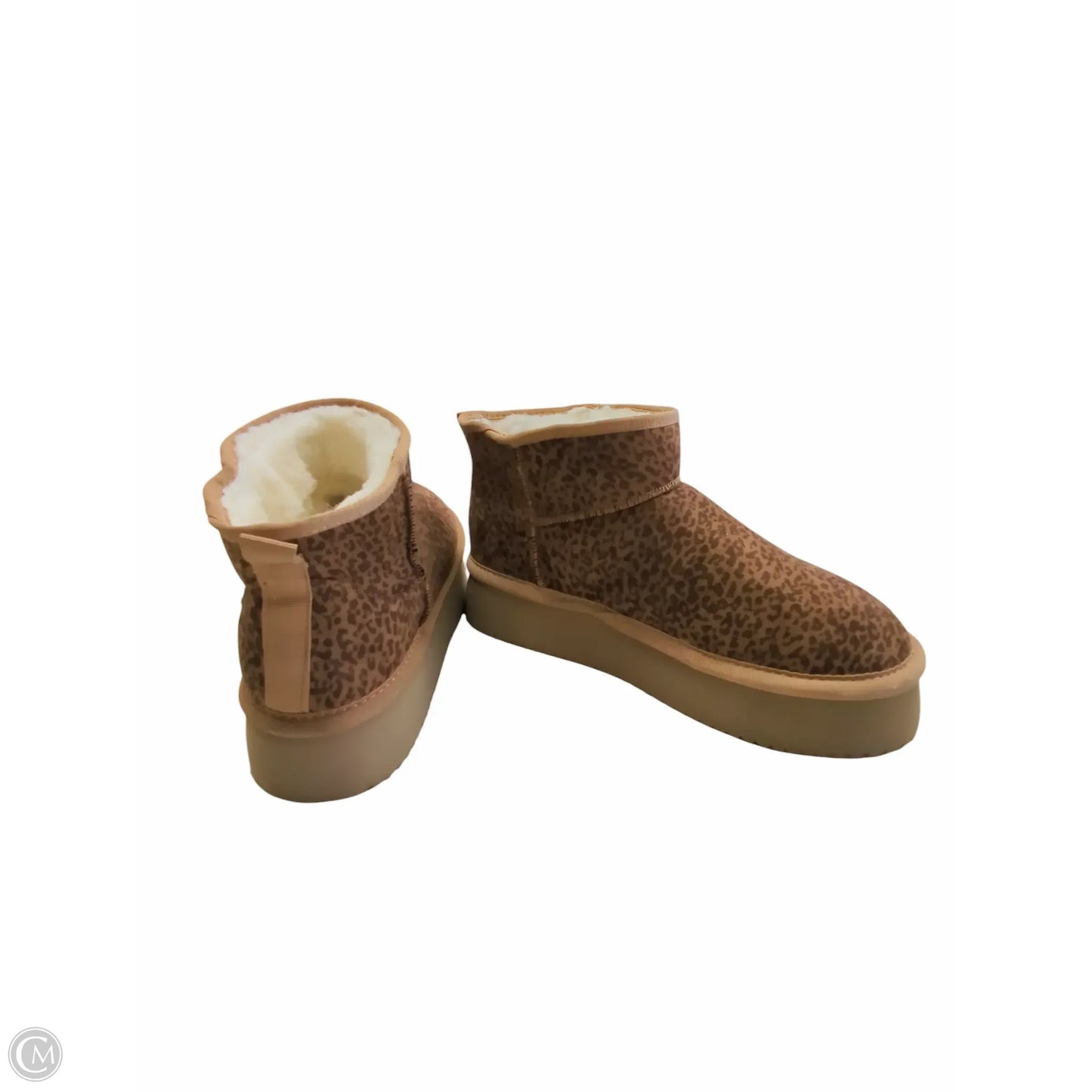 Boots Ankle Flats By Clothes Mentor In Animal Print, Size: 10