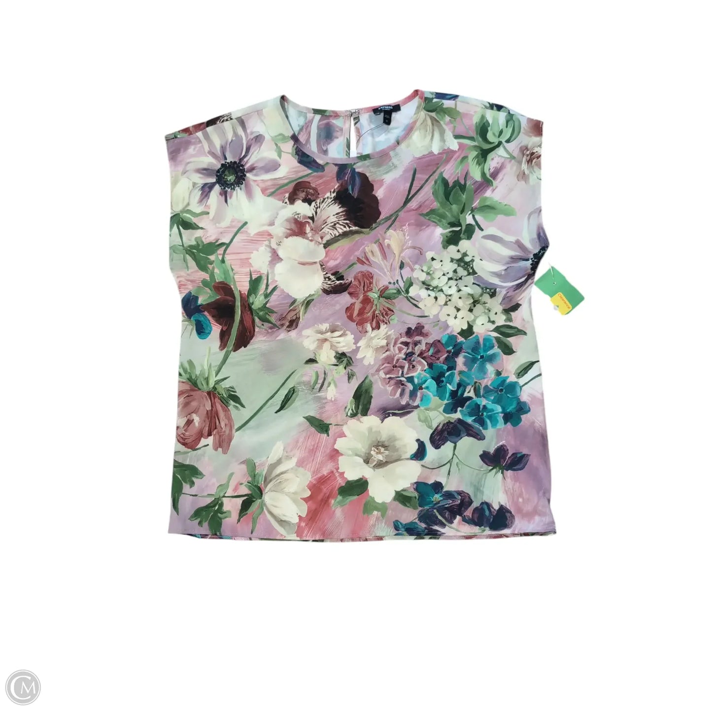 Top Short Sleeve By Express In Floral Print, Size: Xs