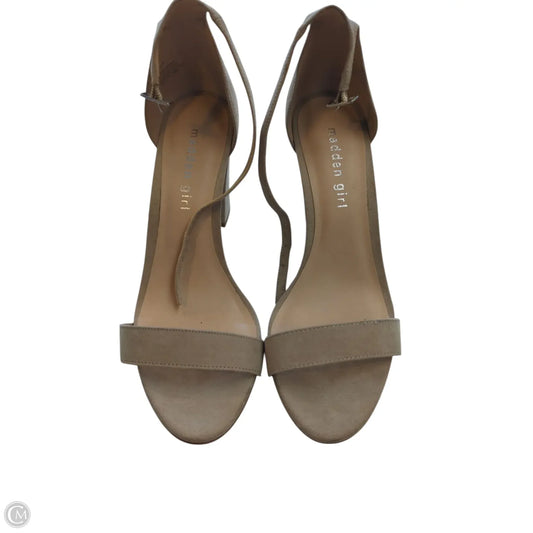 Sandals Heels Stiletto By Madden Girl In Tan, Size: 7.5