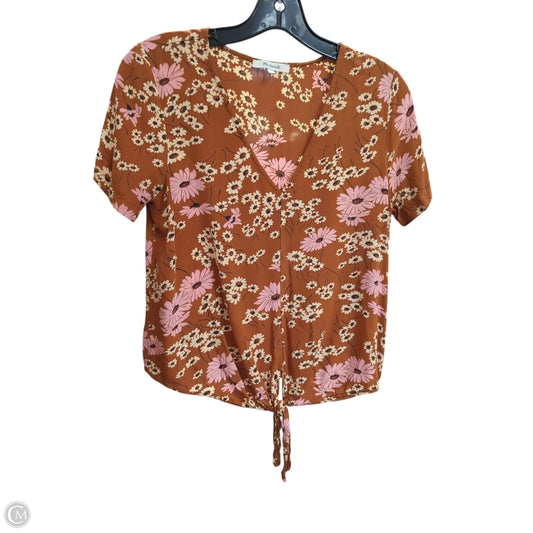 Top Short Sleeve By Madewell In Floral Print, Size: Xs