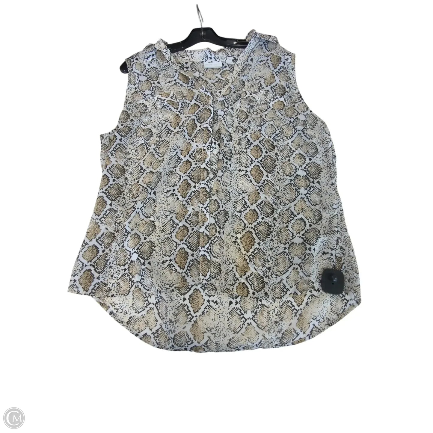 Top Sleeveless By New York And Co In Snakeskin Print, Size: Xl