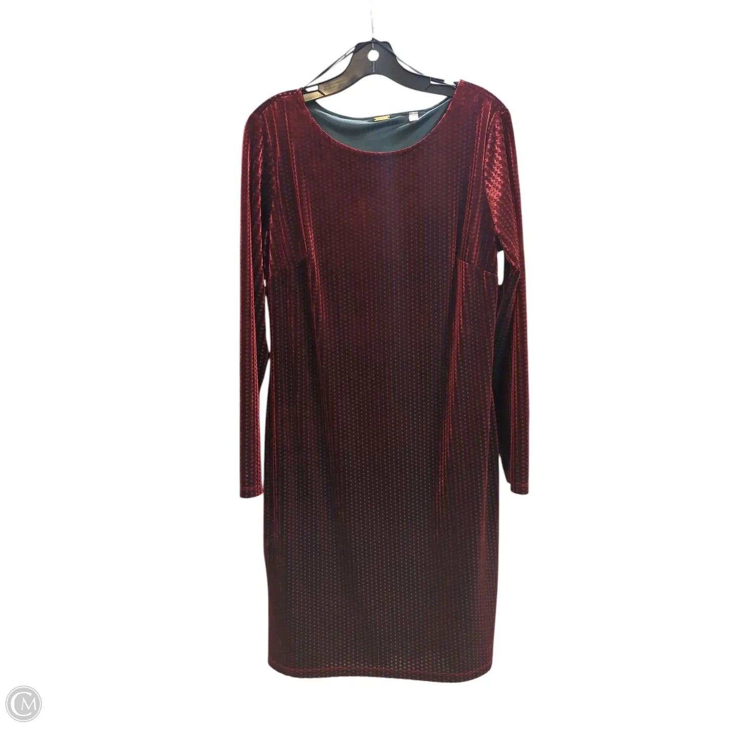 Dress Casual Midi By Tahari By Arthur Levine In Maroon, Size: L