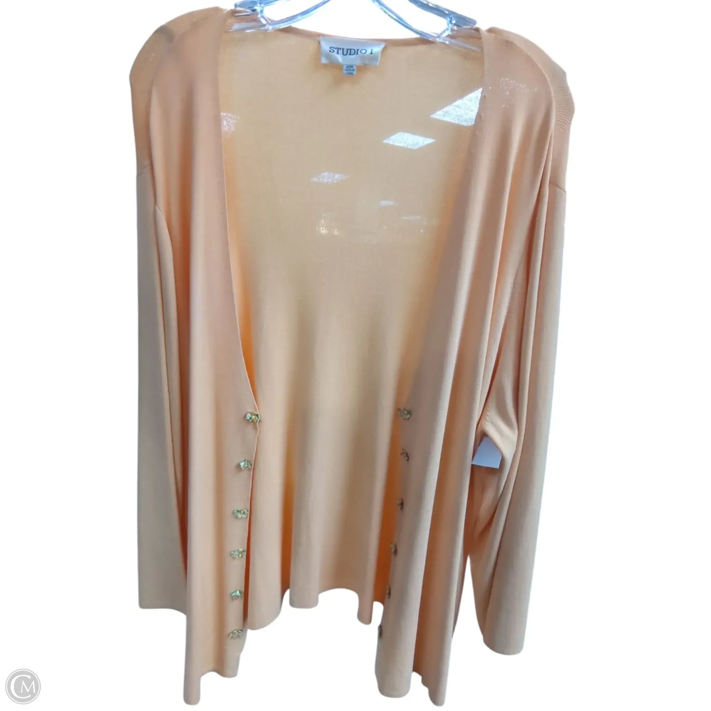 Cardigan By Studio 1 In Orange, Size: 2x