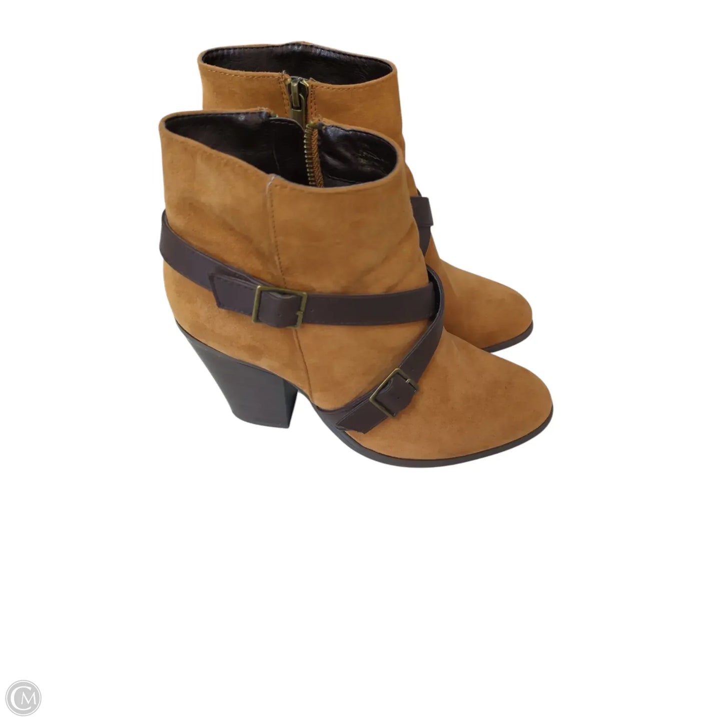 Boots Ankle Heels By Clothes Mentor In Brown, Size: 7