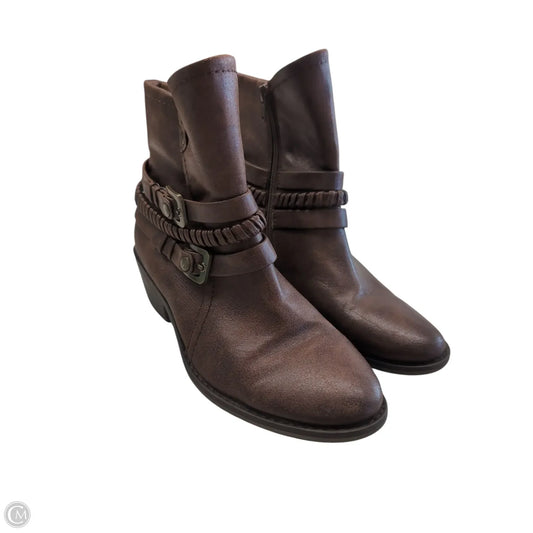 Boots Ankle Heels By Bare Traps In Brown, Size: 7.5